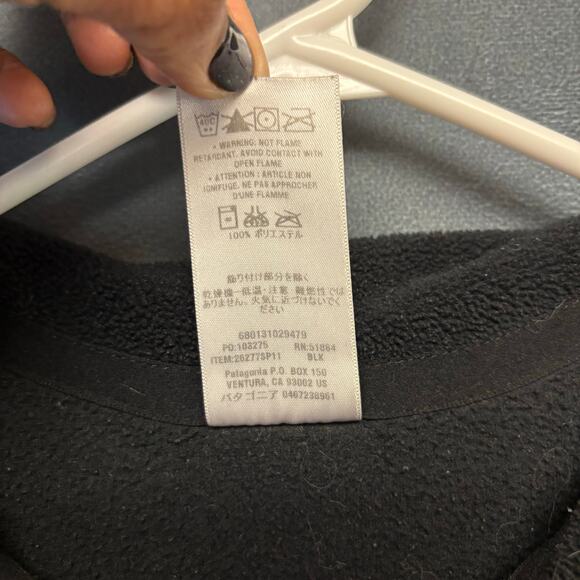 Patagonia Womens Black Fleece Quarter Zip Touchstone Climbing Large Outdoor Hike - Picture 6 of 10